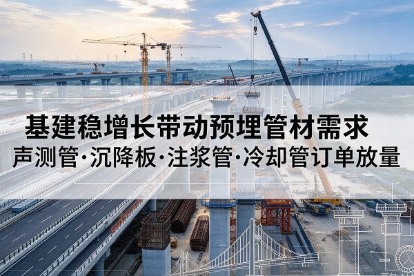 黄冈基建稳增长带动预埋监测管材需求，声测管、沉降板、注浆管订单持续放量
